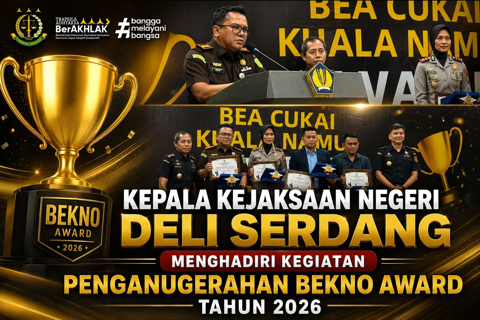 Kepala Kejaksaan Negeri Deli Serdang menghadiri kegiatan Penganugerahan BEKNO Award Tahun 2026 