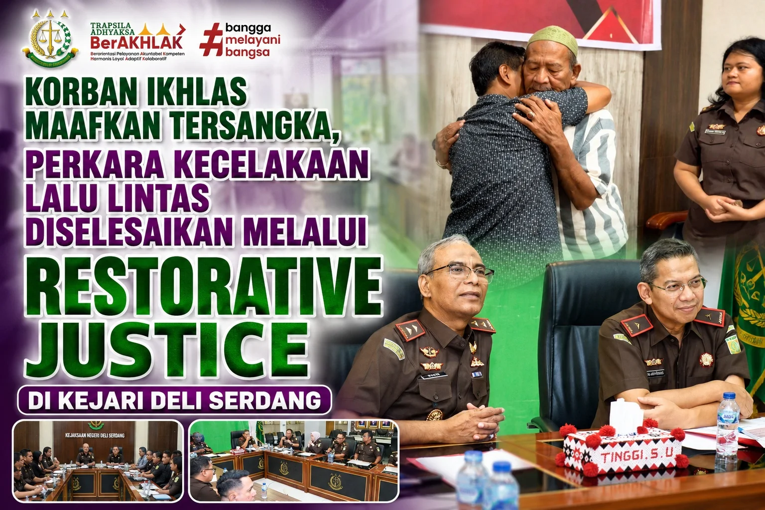 Korban Ikhlas Maafkan Tersangka, Perkara Kecelakaan Lalu Lintas Diselesaikan Melalui RESTORATIVE JUSTICE di Kejari Deli Serdang